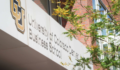 CU Denver Business School Building Sign